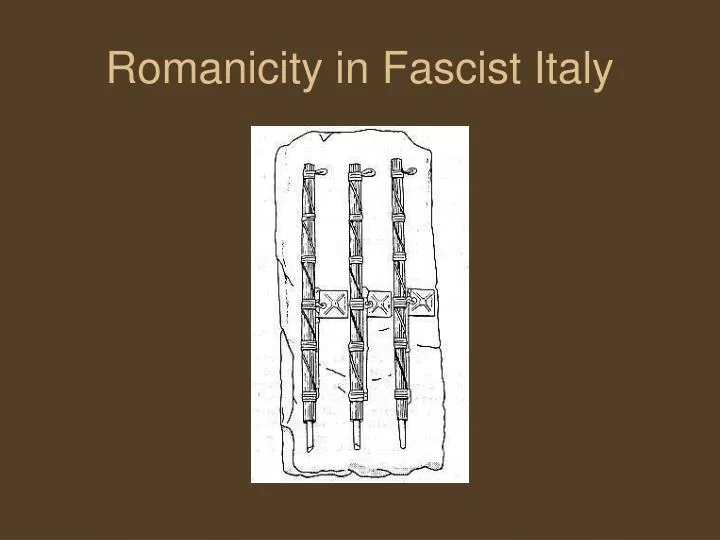 romanicity in fascist italy