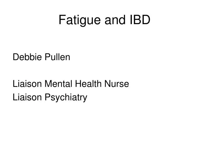 fatigue and ibd