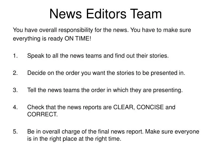 news editors team