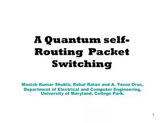 A Quantum self-Routing Packet Switching