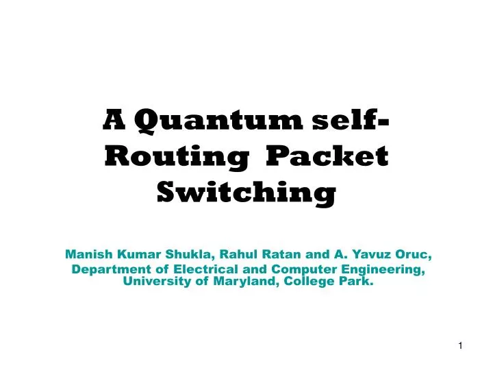 a quantum self routing packet switching