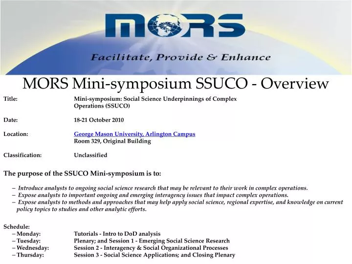 mors mini symposium ssuco overview