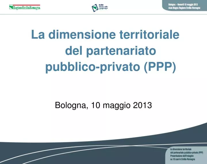 la dimensione territoriale del partenariato pubblico privato ppp