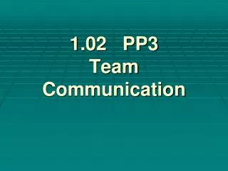 1.02 PP3 Team Communication