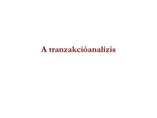 a tranzakci anal zis