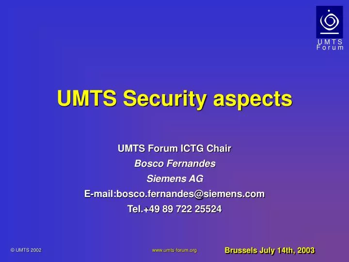 umts security aspects