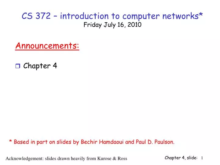 cs 372 introduction to computer networks friday july 16 2010