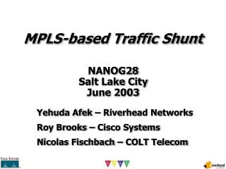 MPLS-based Traffic Shunt