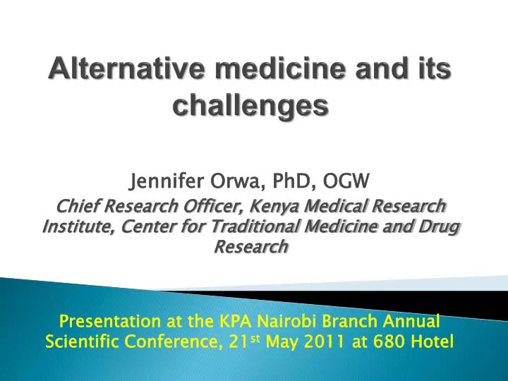 alternative medicine and its challenges