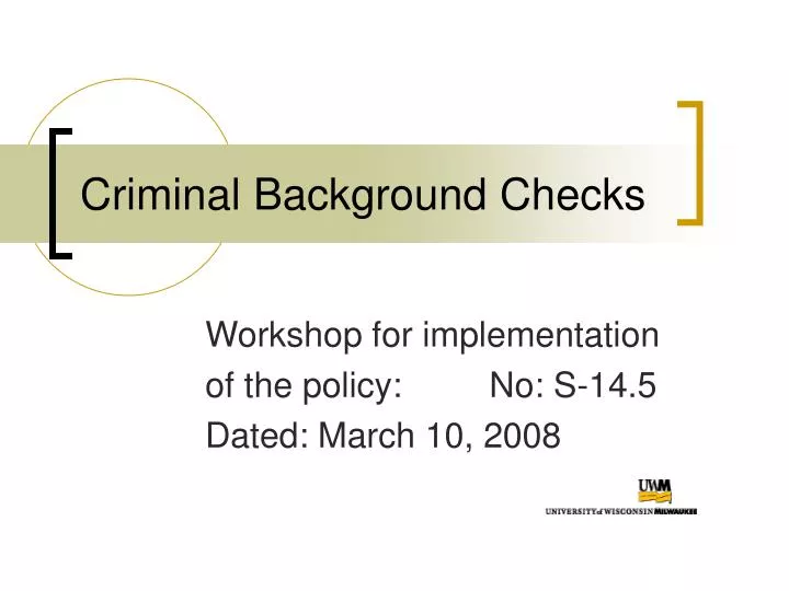 criminal background checks