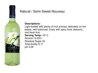 Natural / Semi-Sweet Nouveau