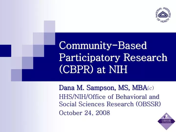 community based participatory research cbpr at nih