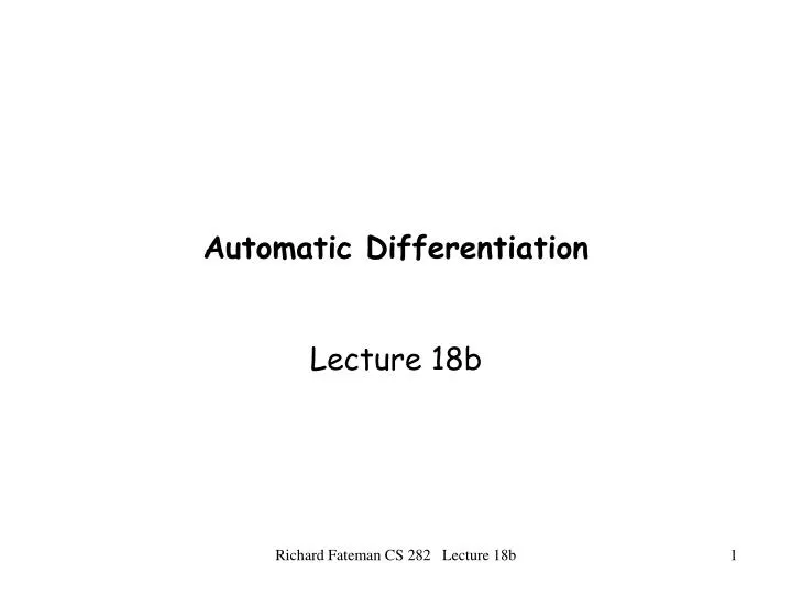 automatic differentiation