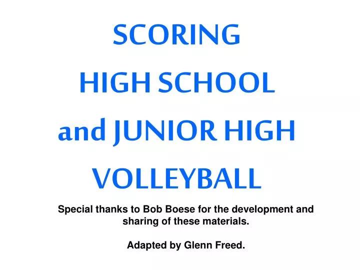 scoring high school and junior high volleyball
