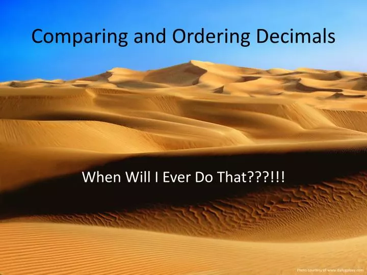 comparing and ordering decimals
