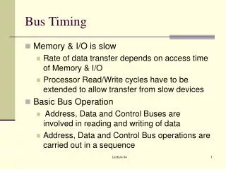 bus timing