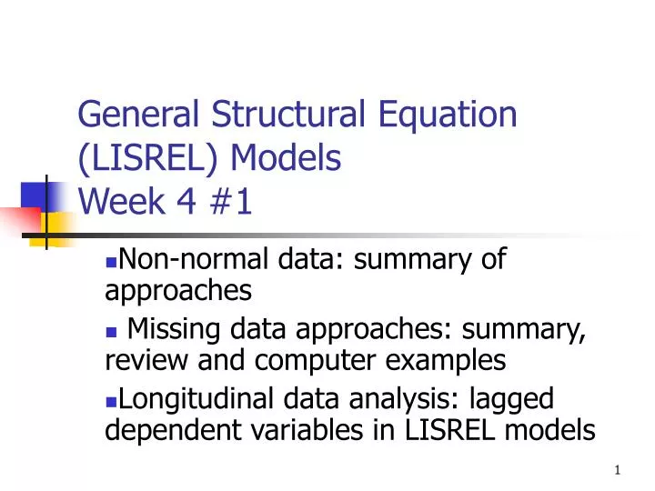 general structural equation lisrel models week 4 1