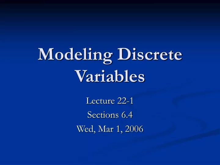 modeling discrete variables