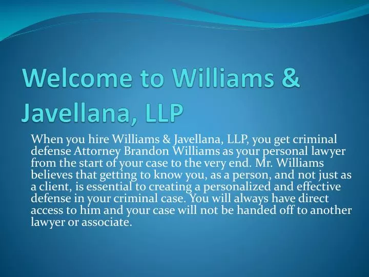 welcome to williams javellana llp