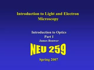 Introduction to Light and Electron Microscopy