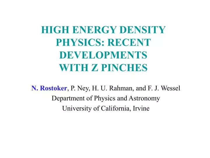 high energy density physics recent developments with z pinches