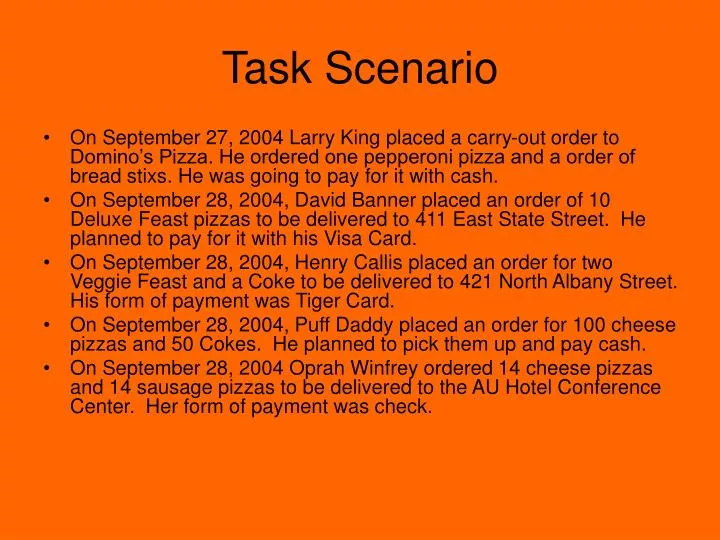 task scenario