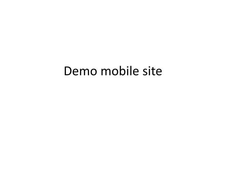 demo mobile site