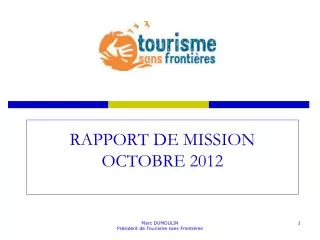 rapport de mission octobre 2012