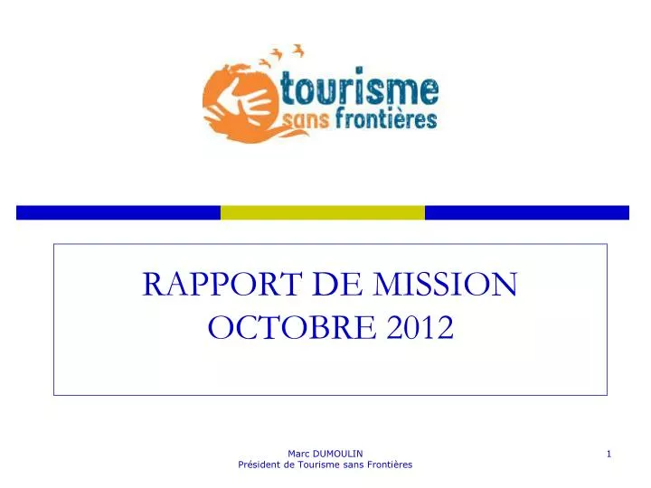 rapport de mission octobre 2012