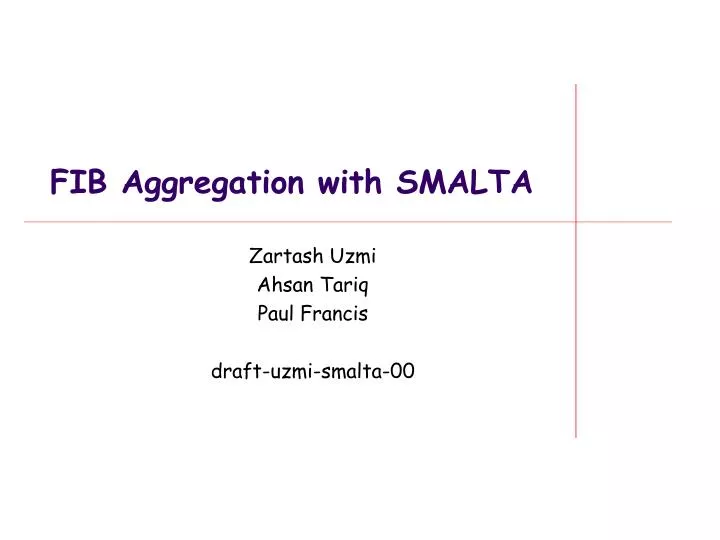 fib aggregation with smalta