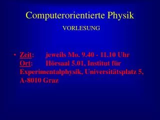 computerorientierte physik vorlesung