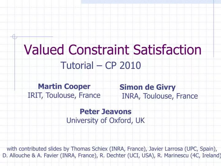 valued constraint satisfaction