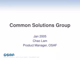 Common Solutions Group