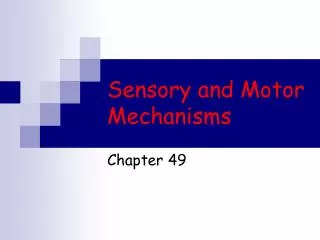 Sensory and Motor Mechanisms