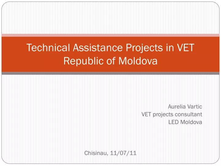 technical assistance projects in vet republic of moldova