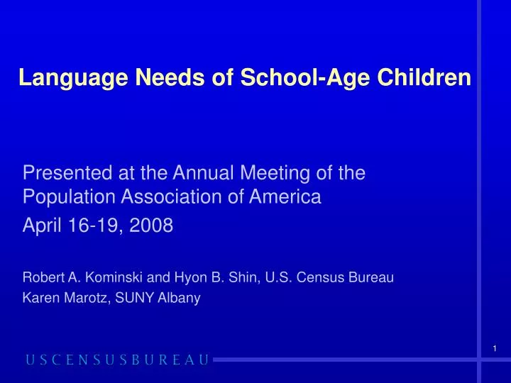 language needs of school age children