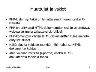 muuttujat ja vakiot