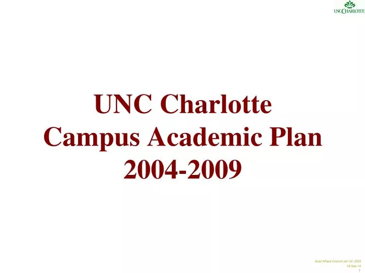 unc charlotte campus academic plan 2004 2009
