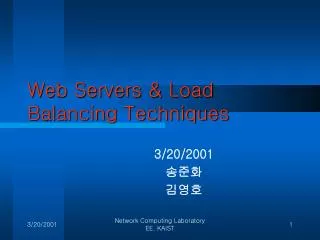 Web Servers &amp; Load Balancing Techniques