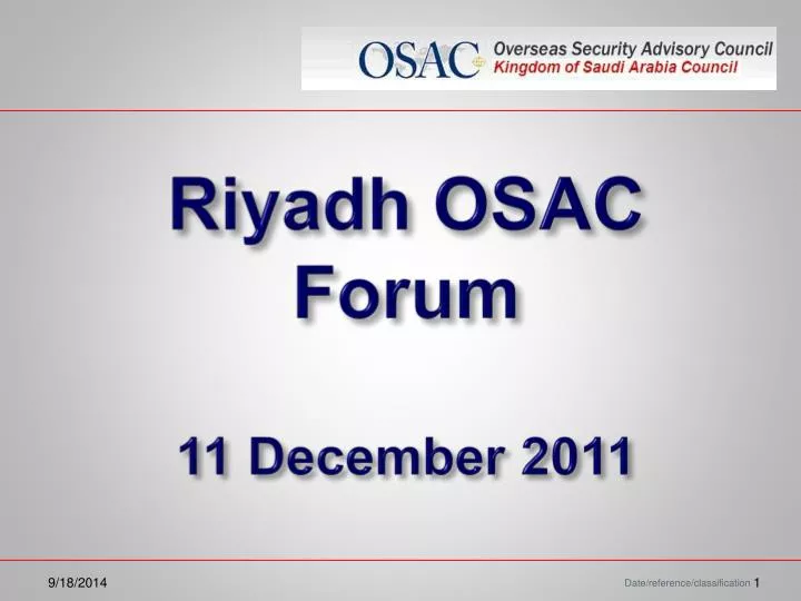 riyadh osac forum 11 december 2011