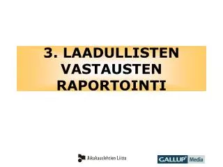3 laadullisten vastausten raportointi