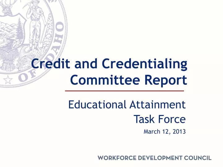credit and credentialing committee report