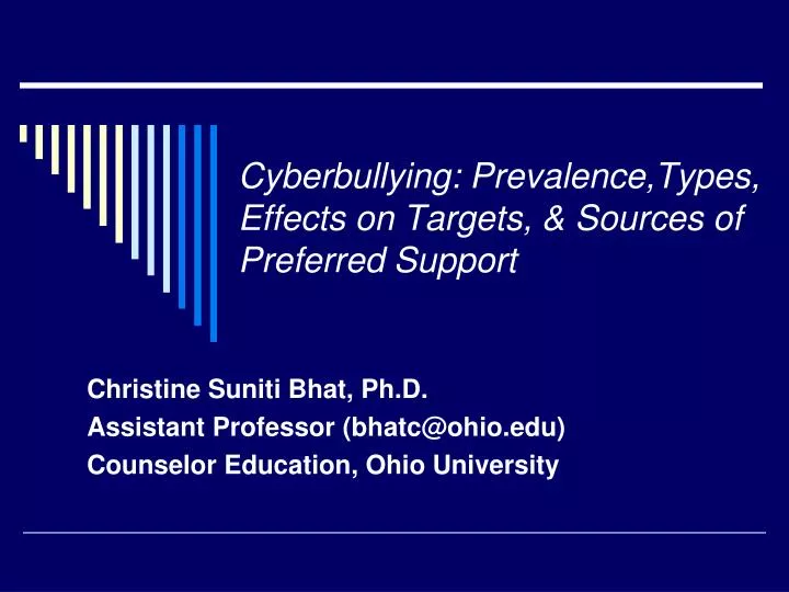 cyberbullying prevalence types effects on targets sources of preferred support