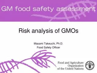 Risk analysis of GMOs