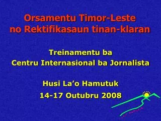 orsamentu timor leste no rektifikasaun tinan klaran