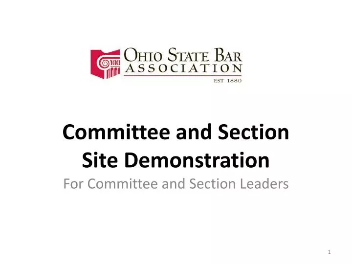 committee and section site demonstration