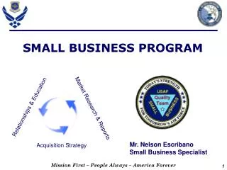 Mr. Nelson Escribano Small Business Specialist