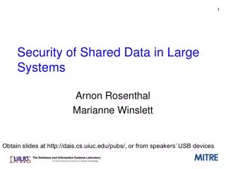 Security of Shared Data in Large Systems