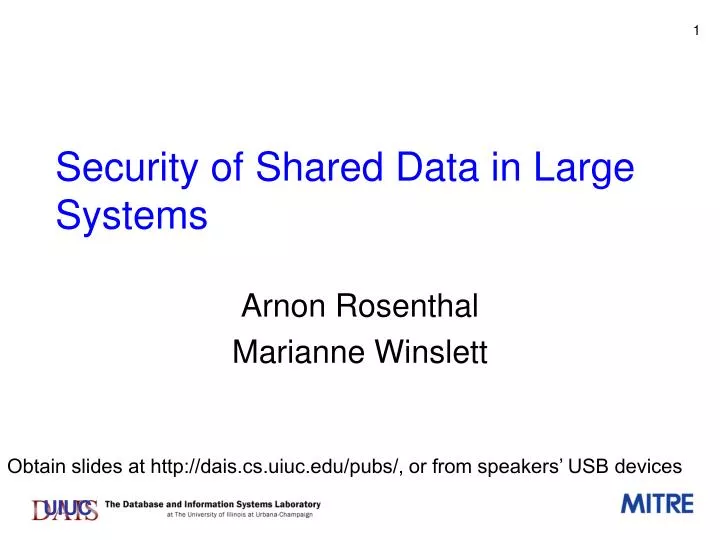 security of shared data in large systems