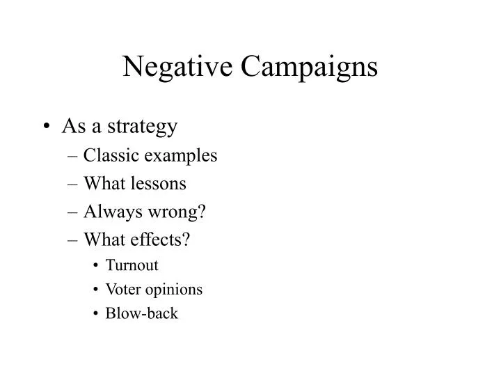negative campaigns
